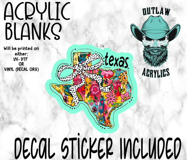 Floral Texas Acrylic & Decal Set