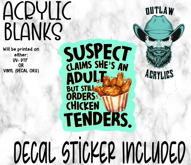 Suspect & Tenders Acrylic & Decal Set