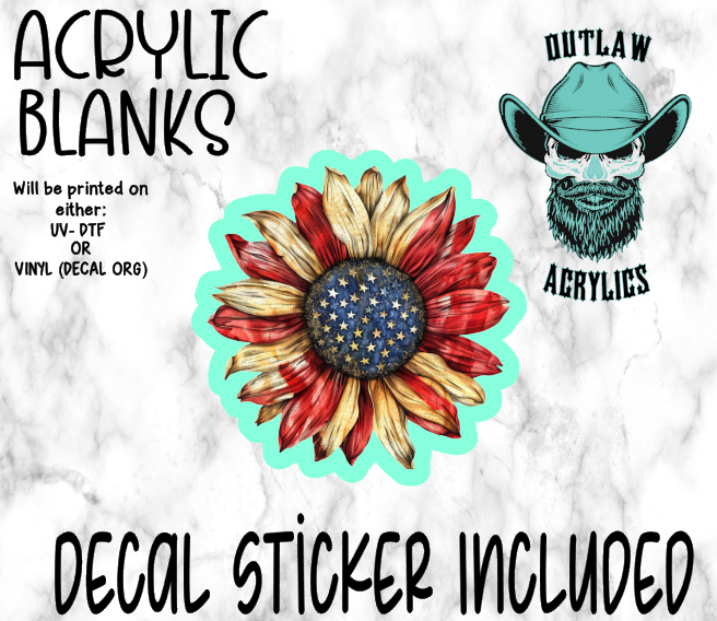 Patriotic Sunflower Acrylic & Decal Set