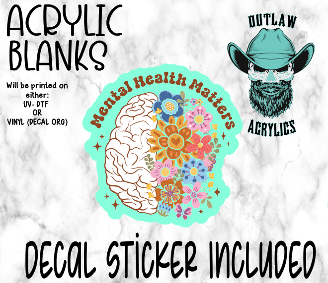 Mental Health Matters Retro Acrylic & Decal Set