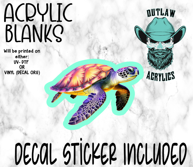 Glowing Turtle Acrylic & Decal Set