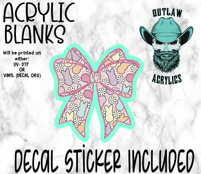 Easter Peep Bow Acrylic & Decal Set