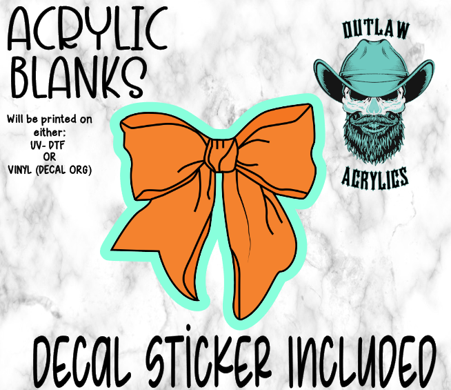 Basketball Bow Style Acrylic & Decal Set