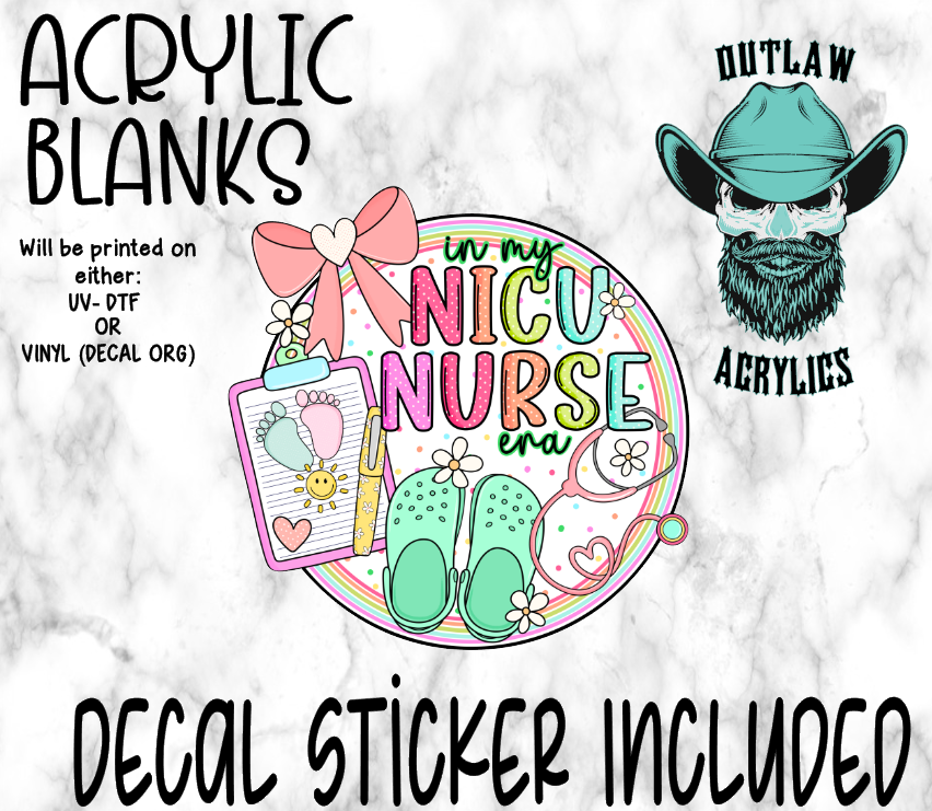 NICU Nurse Pastel Acrylic & Decal Set