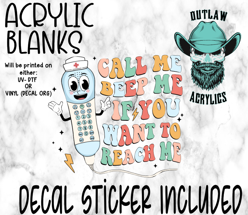 Call Me Acrylic & Decal Set