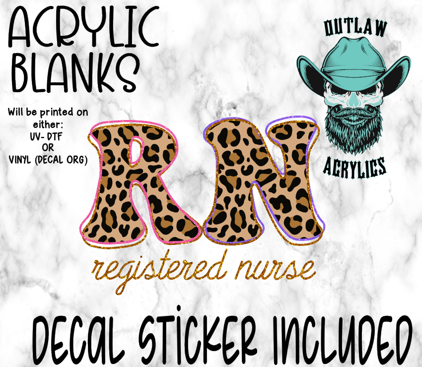 Leopard RN Bubble Style Acrylic & Decal Set