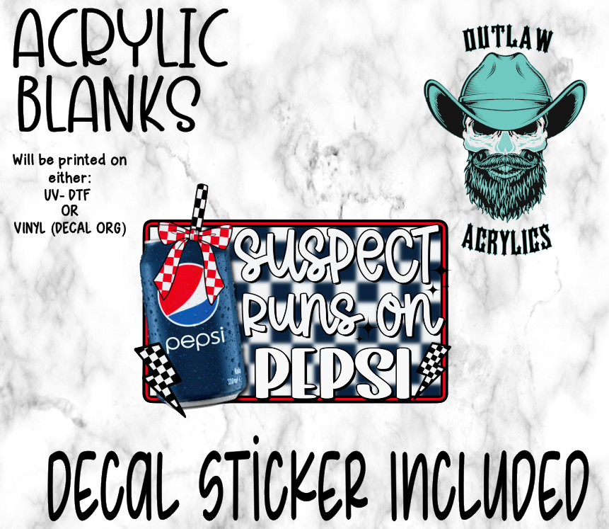 Only Drinks Blue Can Acrylic & Decal Set
