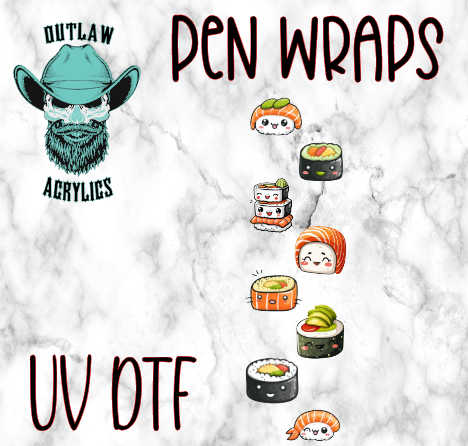 Happy Sushi Pen Wrap UV-DTF