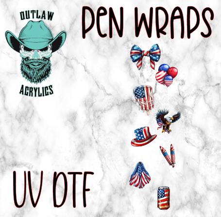 4th Of July Pen Wrap UV-DTF