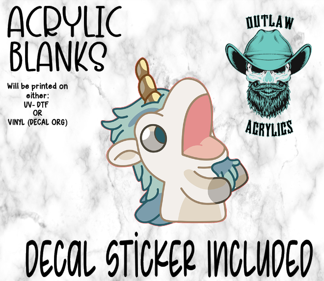 Unicorse Acrylic & Decal Set