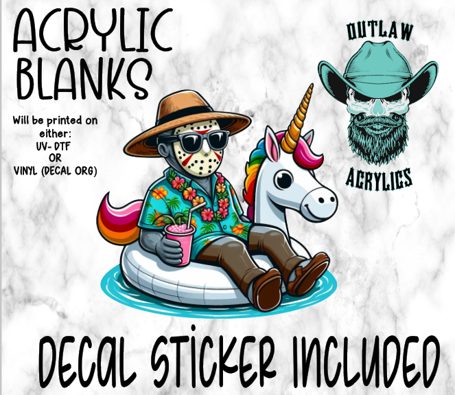 Floating Unicorn Jason Summer Acrylic & Decal Set