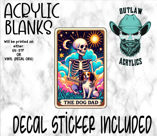 The Dog Dad Tarot Card Acrylic & Decal Set