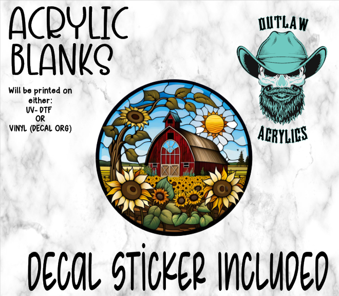 Sunflower Barn Acrylic & Decal Set