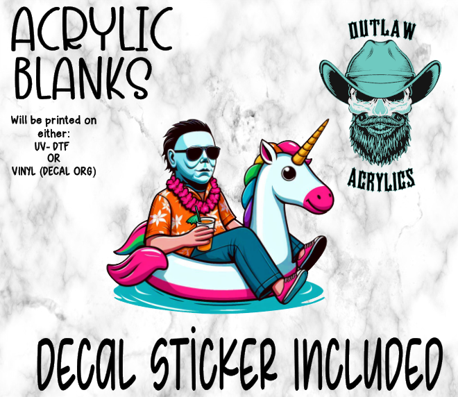 Floating Unicorn Michael Summer Acrylic & Decal Set