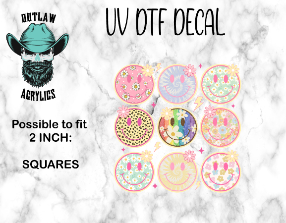 Smiley Faces UV DTF Decal/Transfer