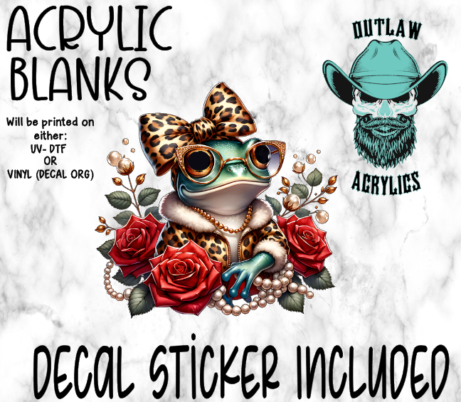 Frog & Roses Acrylic & Decal Set