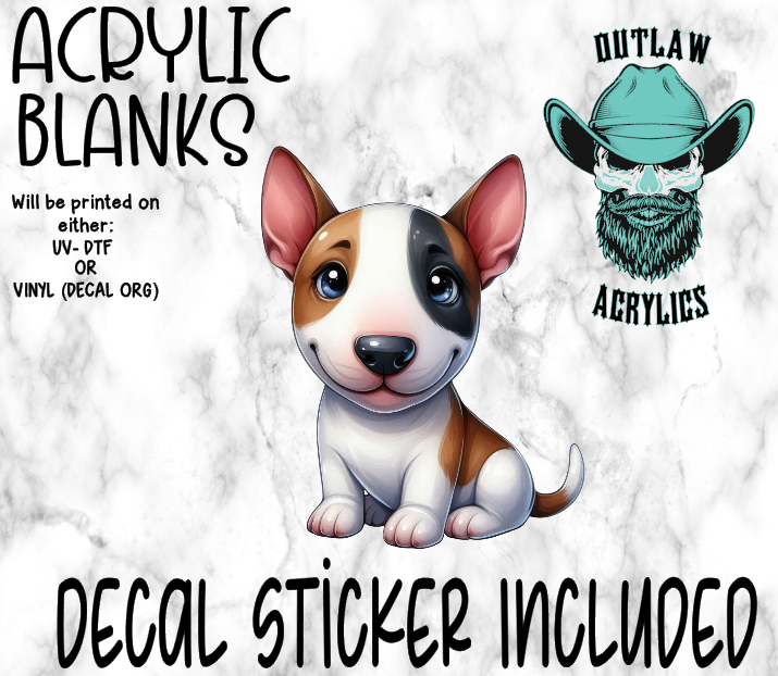 Bull Terrier Puppy Acrylic & Decal Set