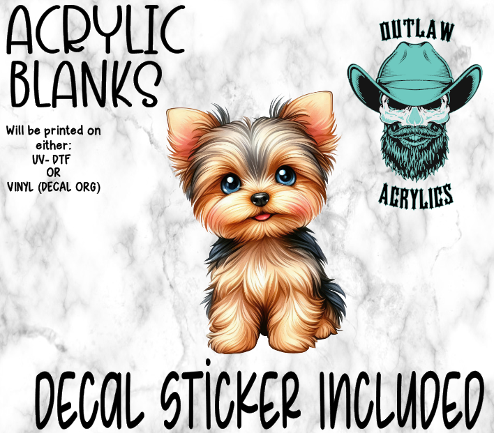 Yorkie Puppy Acrylic & Decal Set