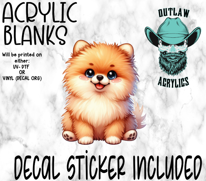Pomeranian Puppy Acrylic & Decal Set