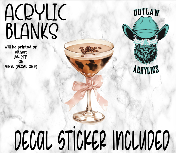 Western Chocolate Martini Acrylic & Decal Set