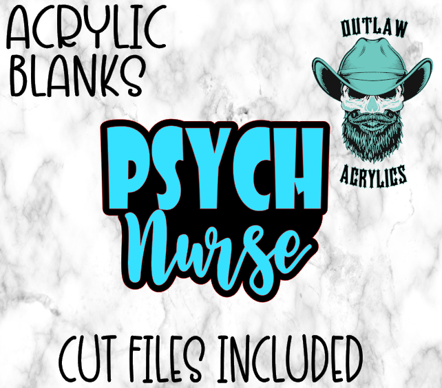 PSYCH Nurse Badge Reel Acrylic