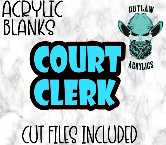 COURT CLERK Badge Reel Acrylic