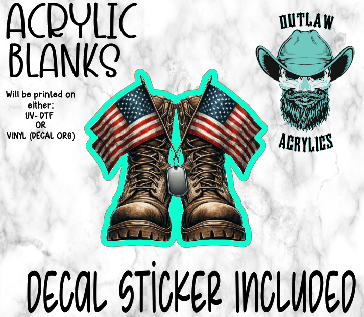 Combat Boots & Flag Acrylic & Decal Set
