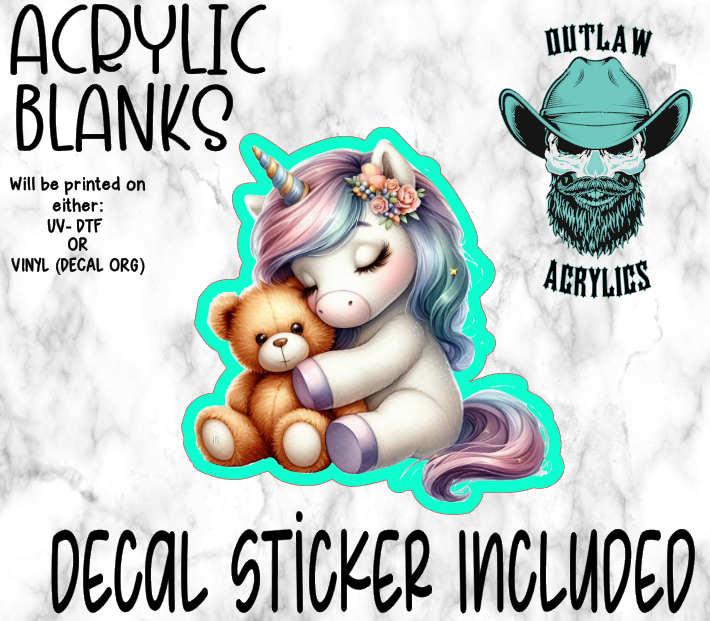 Teddy & Unicorn Acrylic & Decal Set