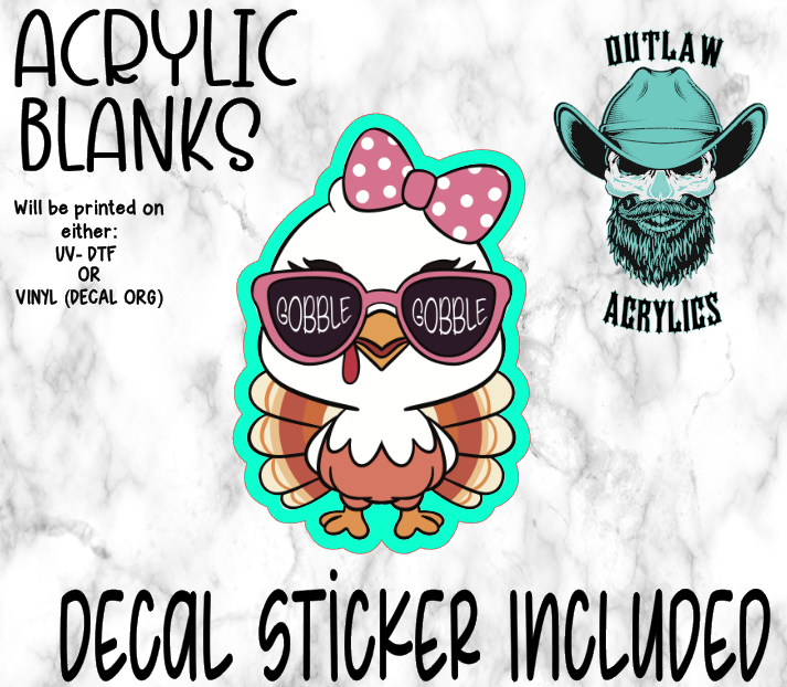 Girl Gobble Acrylic & Decal Set