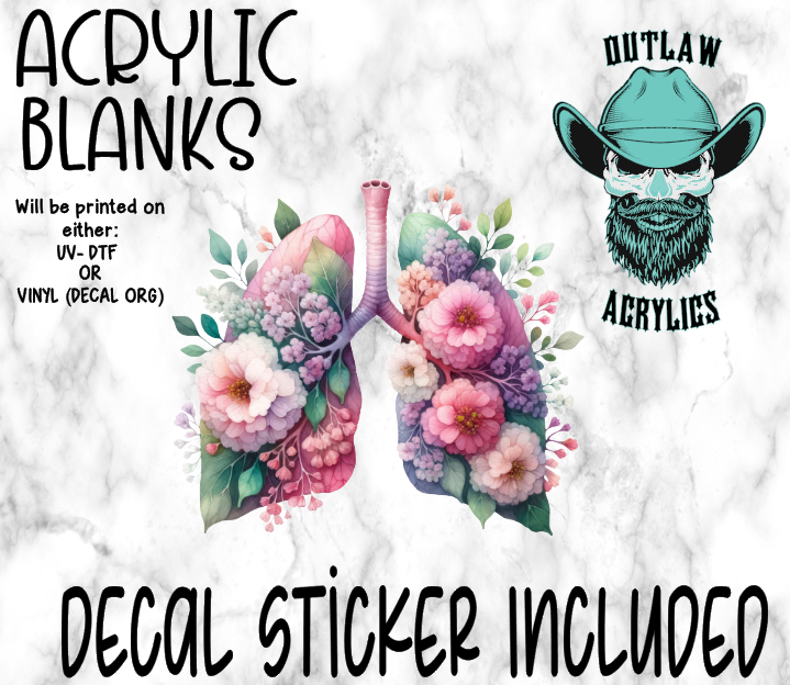 Peony Flower Lungs Acrylic & Decal Set