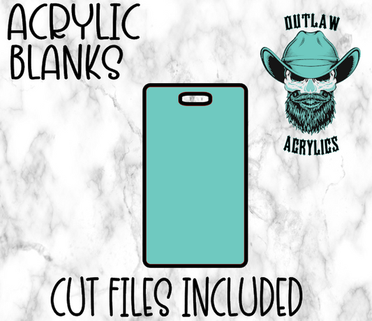 3.5 x 2.0 H Luggage Tag Acrylic