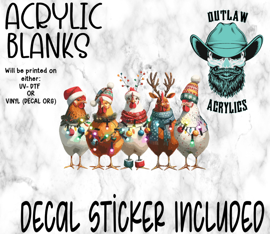 Chicken Lights Acrylic & Decal Set