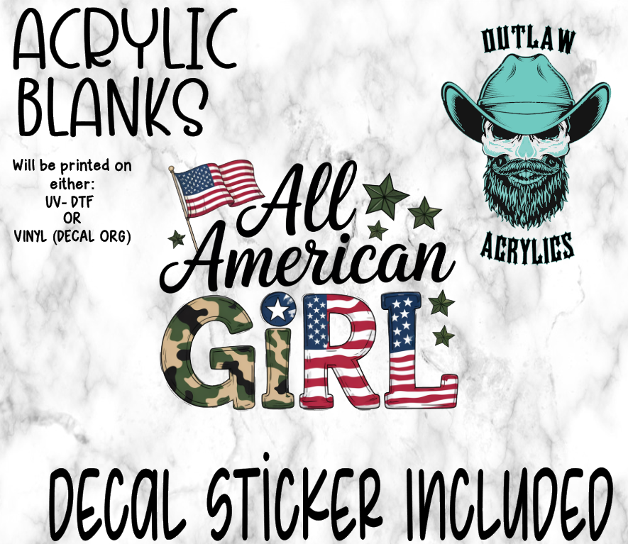All American Girl Acrylic & Decal Set