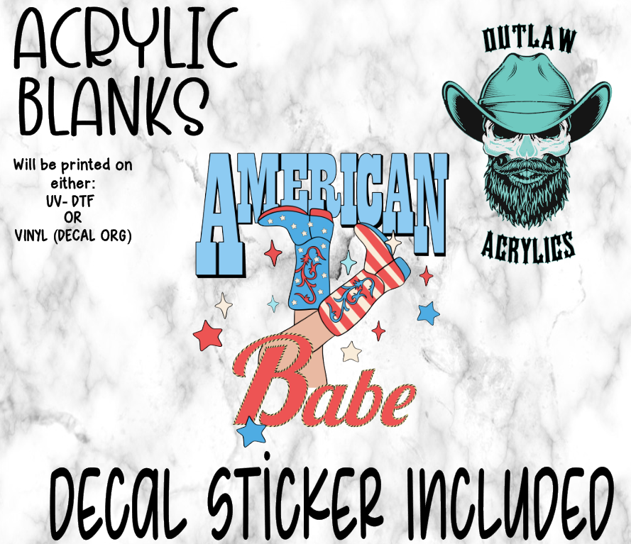 American Babe Acrylic & Decal Set