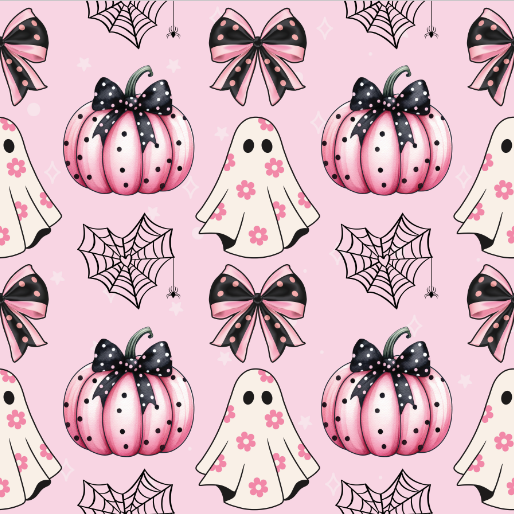 Pink Halloween Coquette Ghost Bow Vinyl