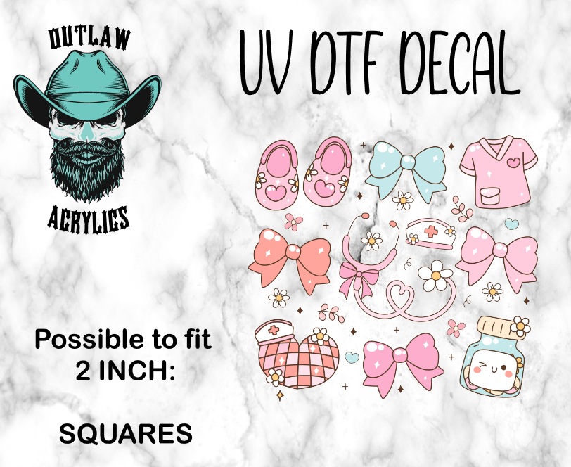 Kawaii Retro Pink Nurse Decal/Transfer