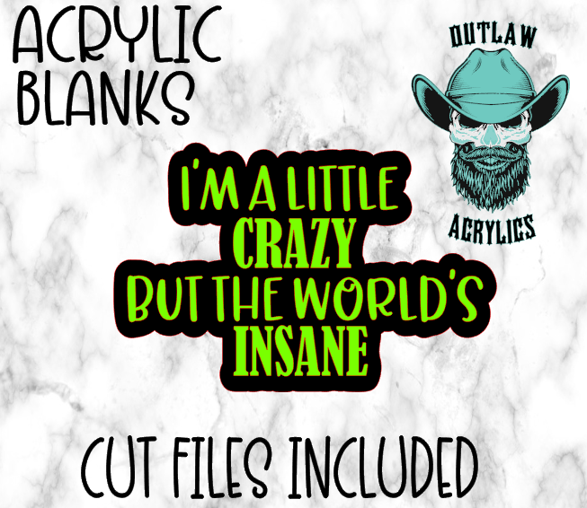 I'm A Little Crazy But World's Insane Acrylic Blank