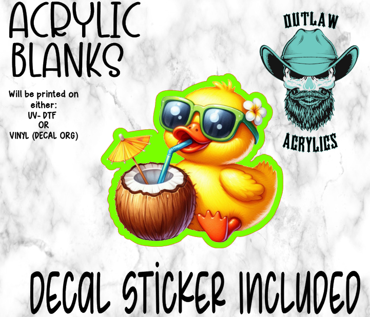 Coconut Drink Duck Acrylic & Decal Set