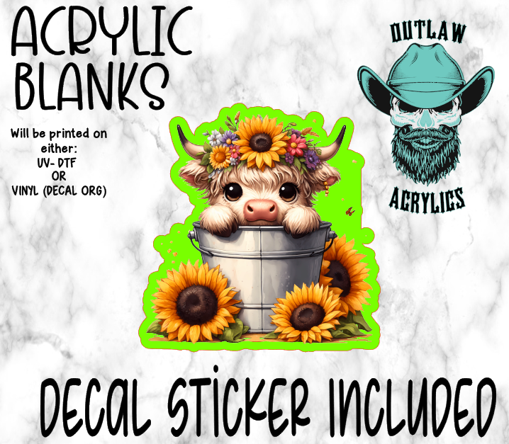 Sunflower Style Baby Highland Acrylic & Decal Set