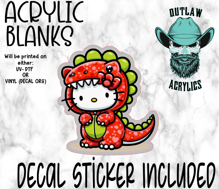 Dino Cat Acrylic & Decal Set