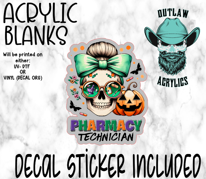 Spooky Pharmacy Tech Acrylic & Decal Set