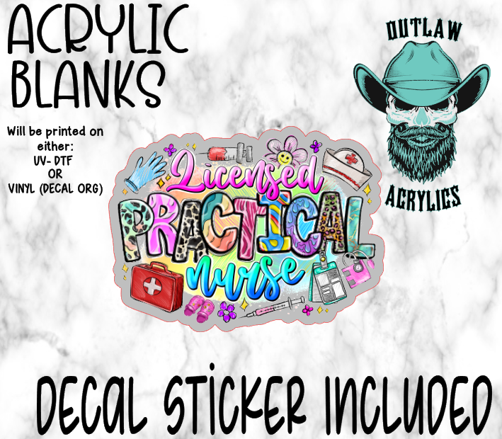 Licensed Practical Nurse Acrylic & Decal Set