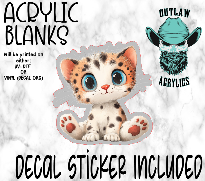 Big Blue Eye Cat Acrylic & Decal Set