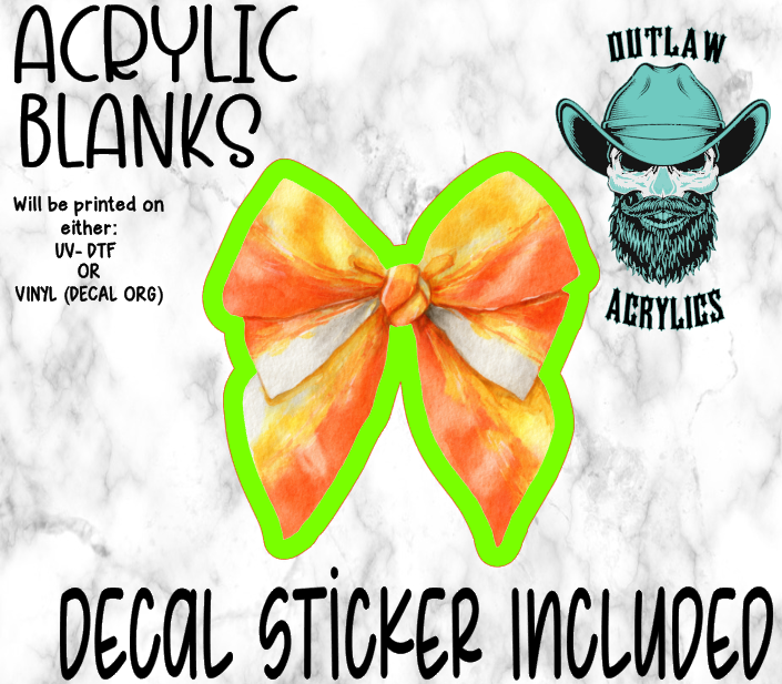 Candy Corn Bow Acrylic & Decal Set