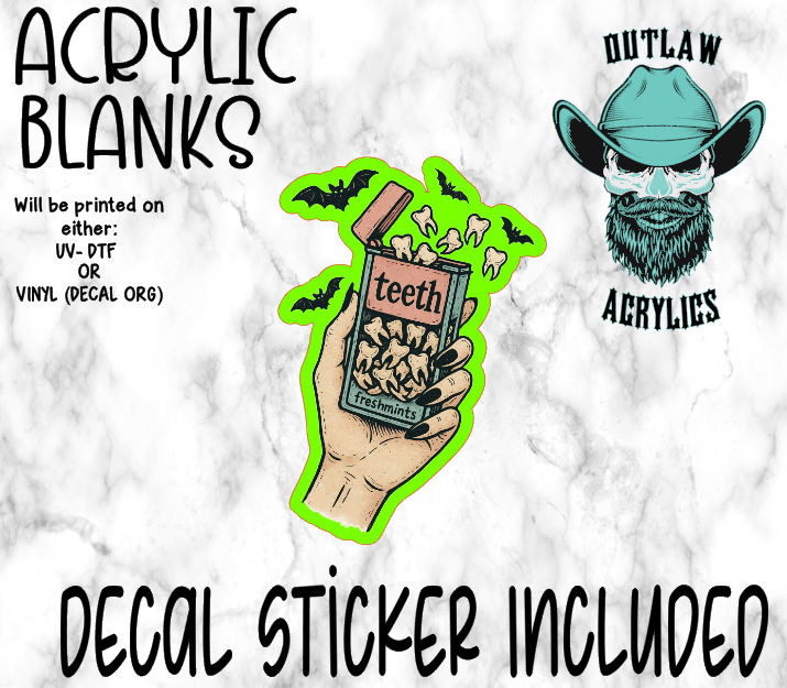 Teeth Fresh Mints Acrylic & Decal Set