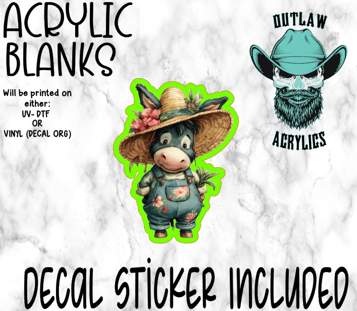 Vintage Donkey Acrylic & Decal Set