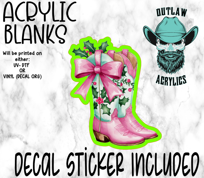 Christmas Boots Acrylic & Decal Set