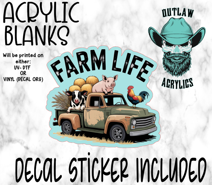 Farm Life Acrylic & Decal Set