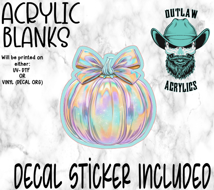 Holo Pumpkin Acrylic & Decal Set