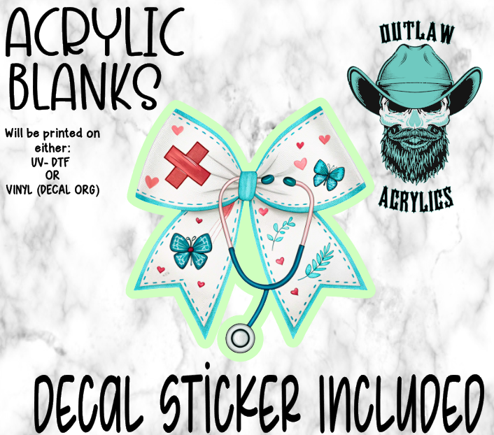 Scope Nurse Bow Acrylic & Decal Set